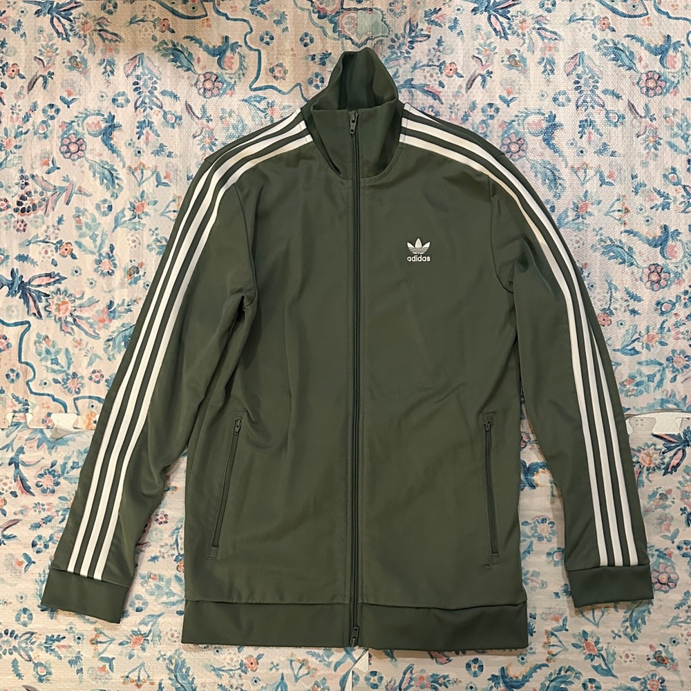 Adidas Men's Olive Green Track Jacket